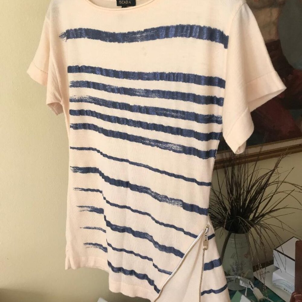 Escada 100% WOOL Short Sleeve Sweater Blouse * 6